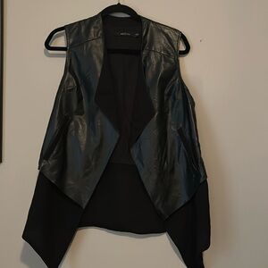 Small Black “leather” Ark & Co draped vest